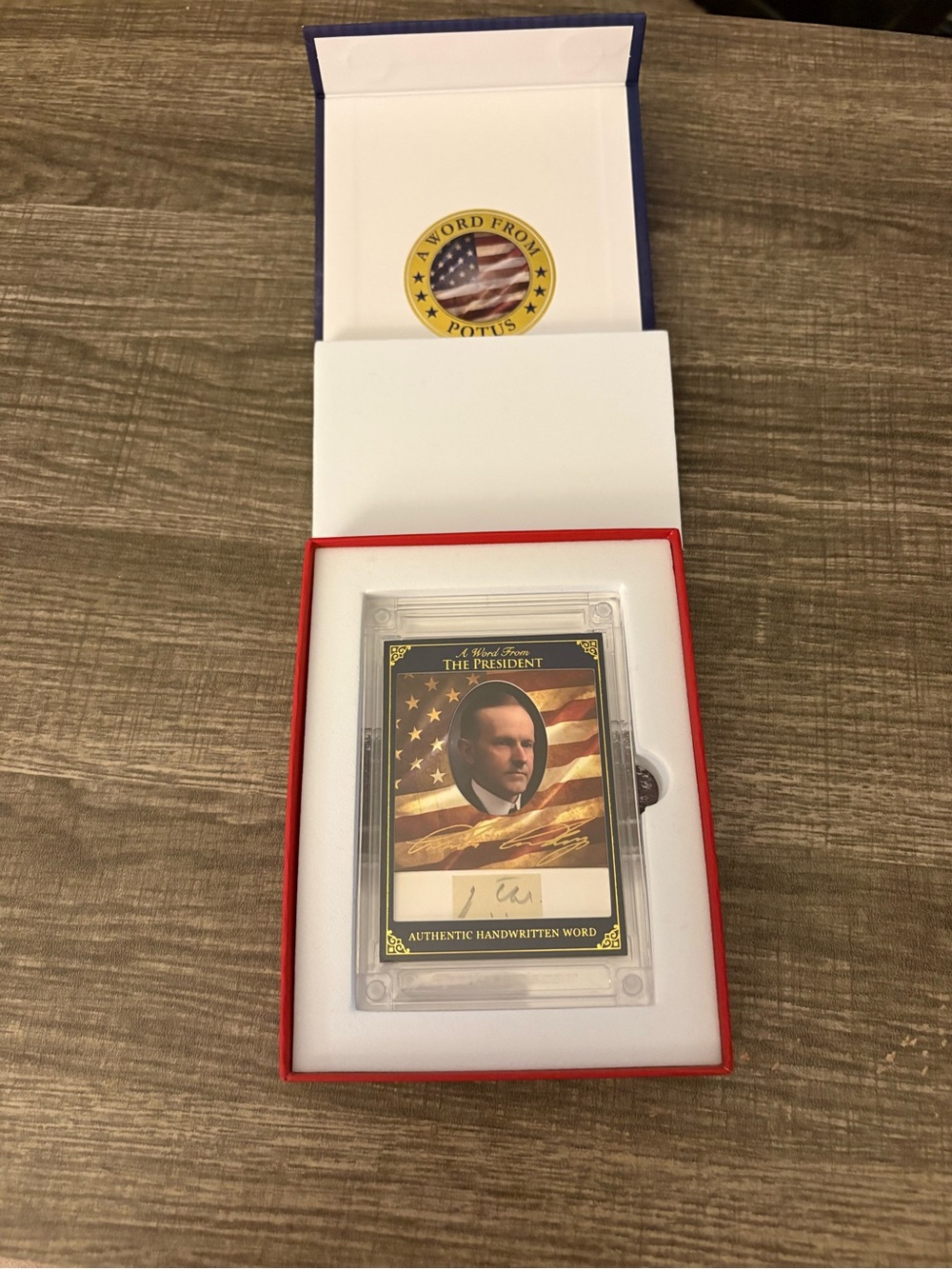 Calvin Coolidge "A Word From The President" Handwritten Trading Card
